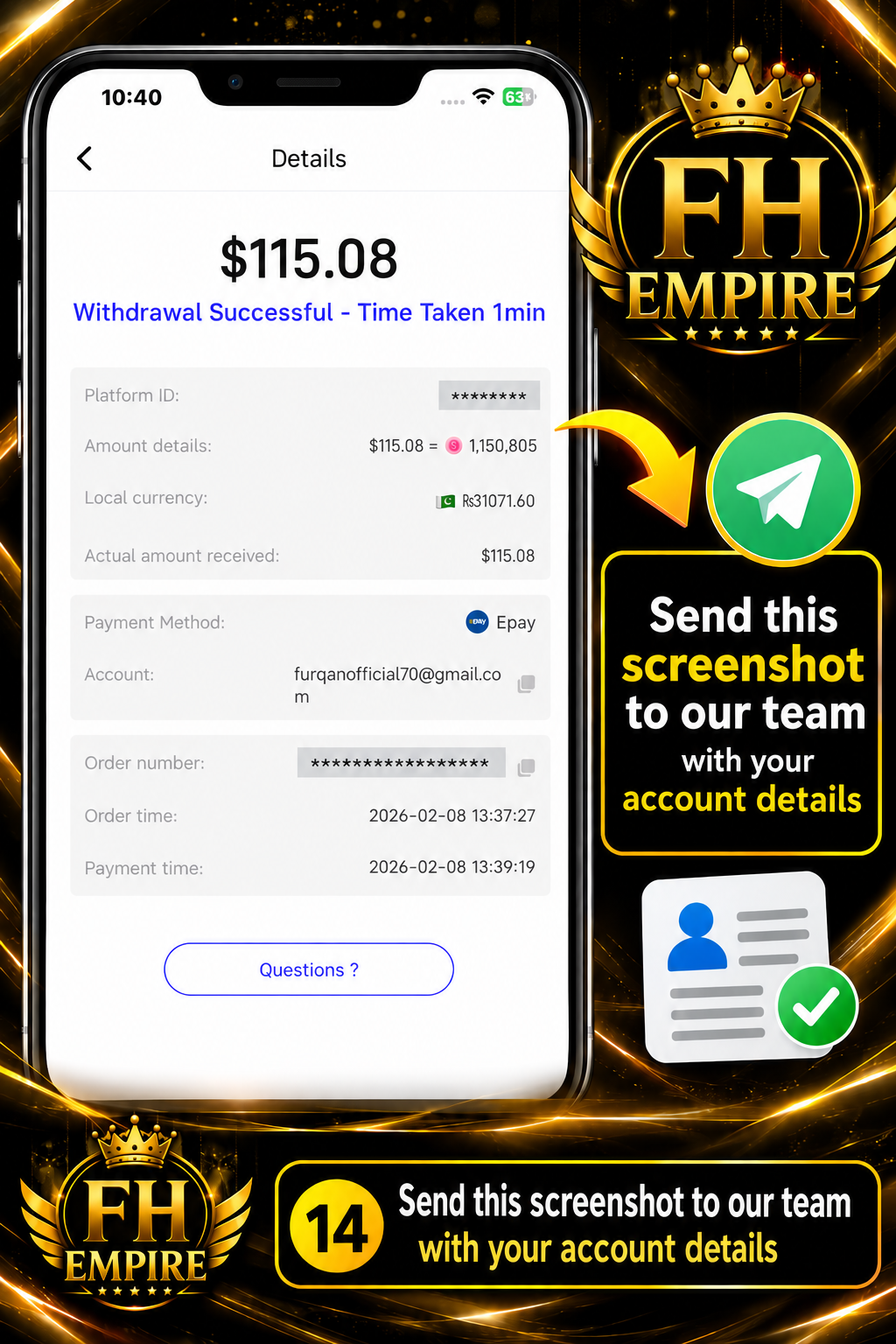 Step 14 - Send Withdrawal Screenshot