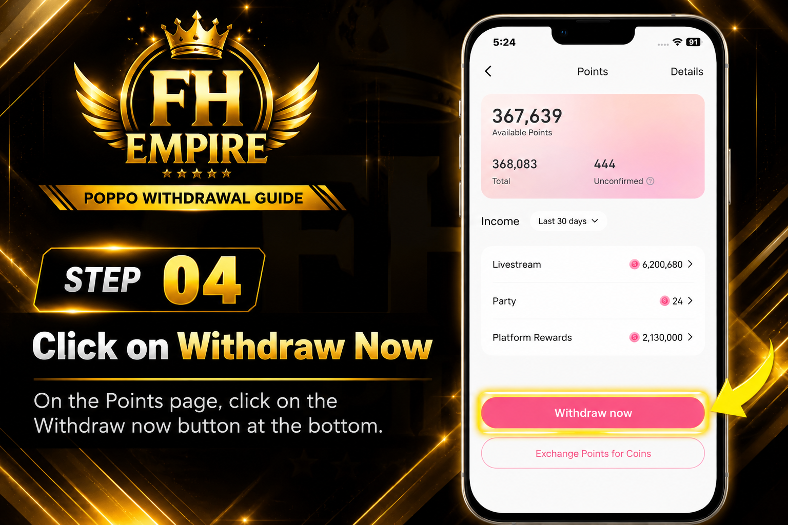 Step 4 - Click Withdraw Now