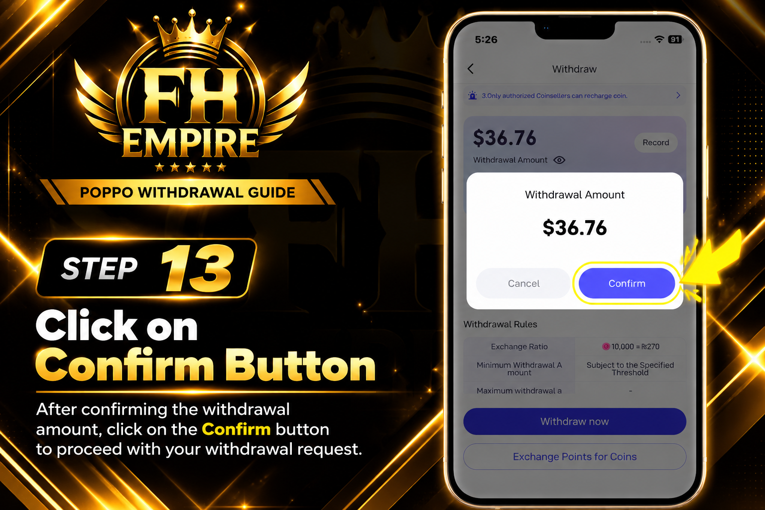 Step 13 - Click Confirm