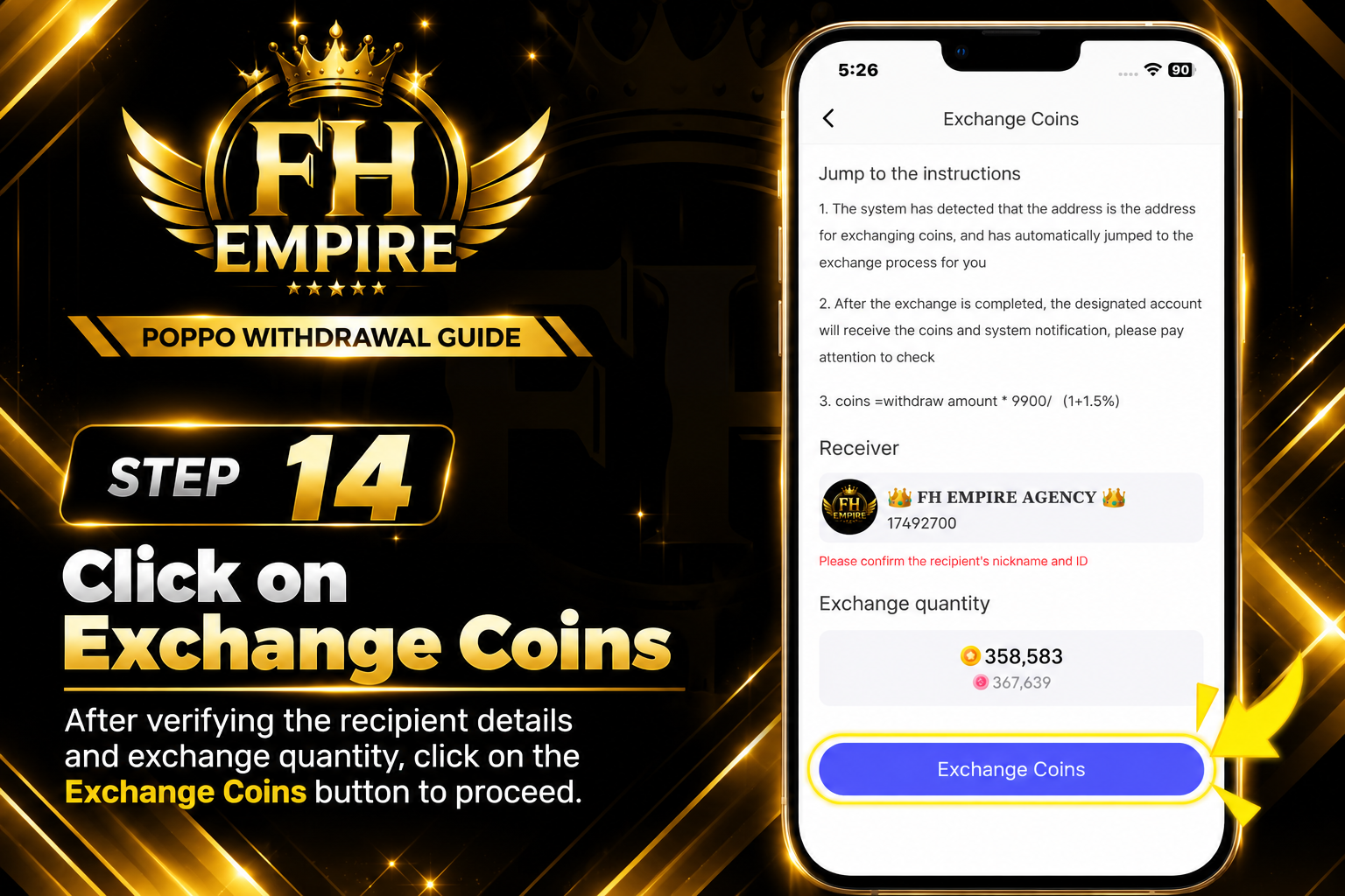 Step 14 - Exchange Coins