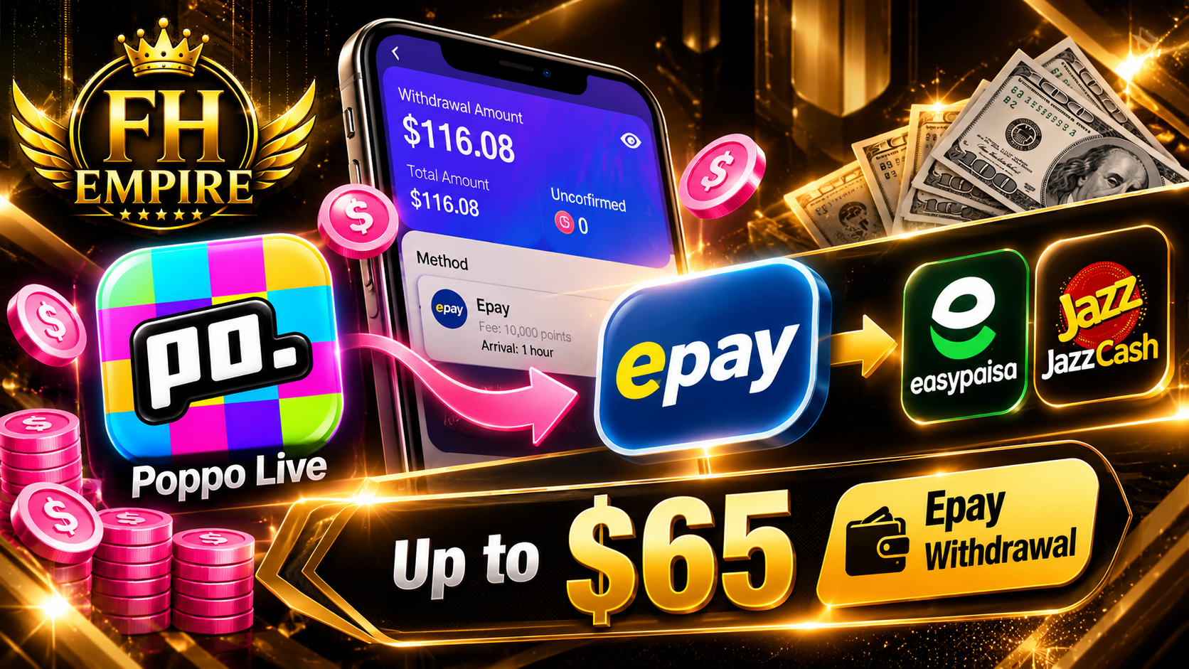 Poppo Withdrawal $65 and Above