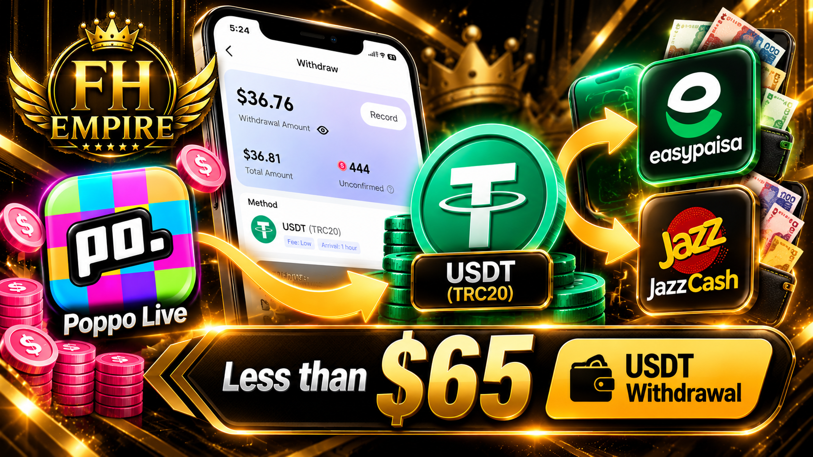 Poppo Withdrawal Less Than $65